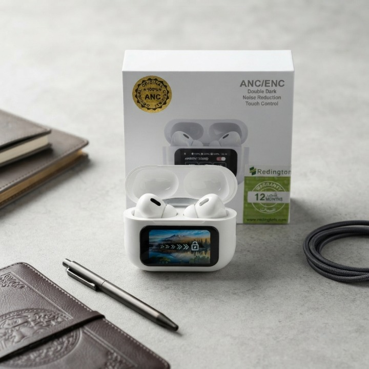 A9 Pro ANC Wireless Earbuds With Smart Touchscreen Charging Case For Noise Reduction And Ambient Sound Control
