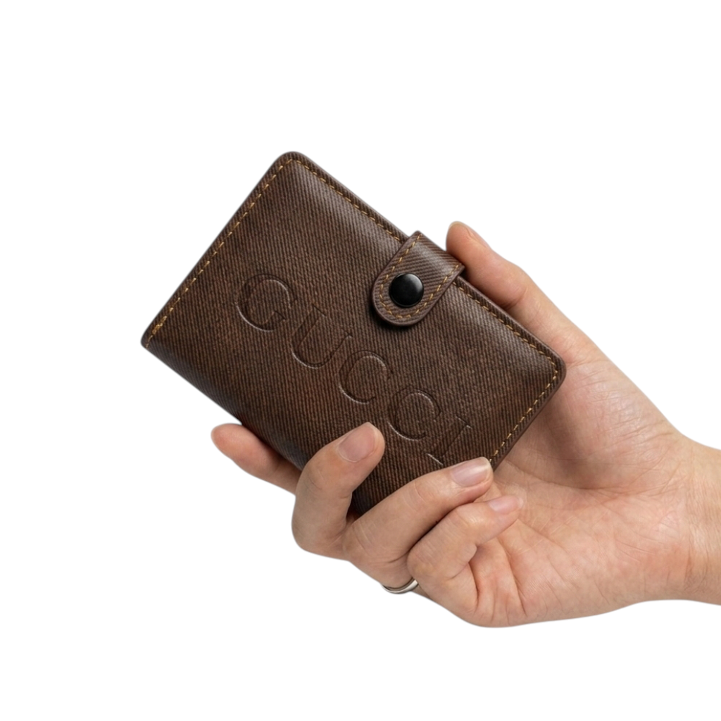 WAGLOK Slim Tuck Lock Wallet with ID Window & Cash Pocket - Brown