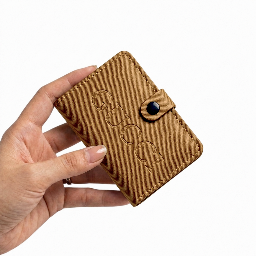 WAGLOK Slim Tuck Lock Wallet with ID Window & Cash Pocket - Brown