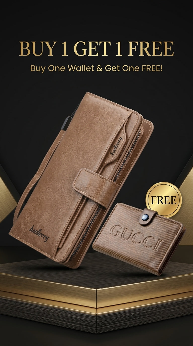 Buy 1 Balebaily long wallet for Men and Women get 1 free Waglok slim tuck lock wallet free