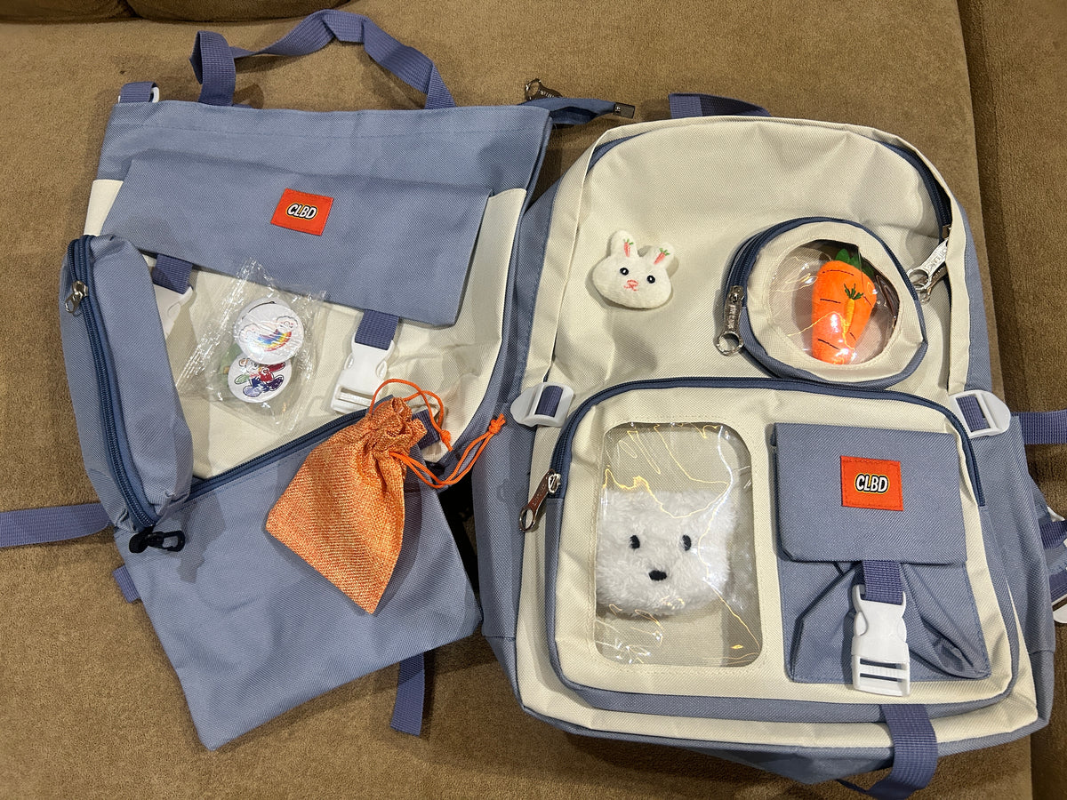 5 Set Backpack For Teenager Girl Waterproof High Capacity School Bags Female Student Cute BookBags