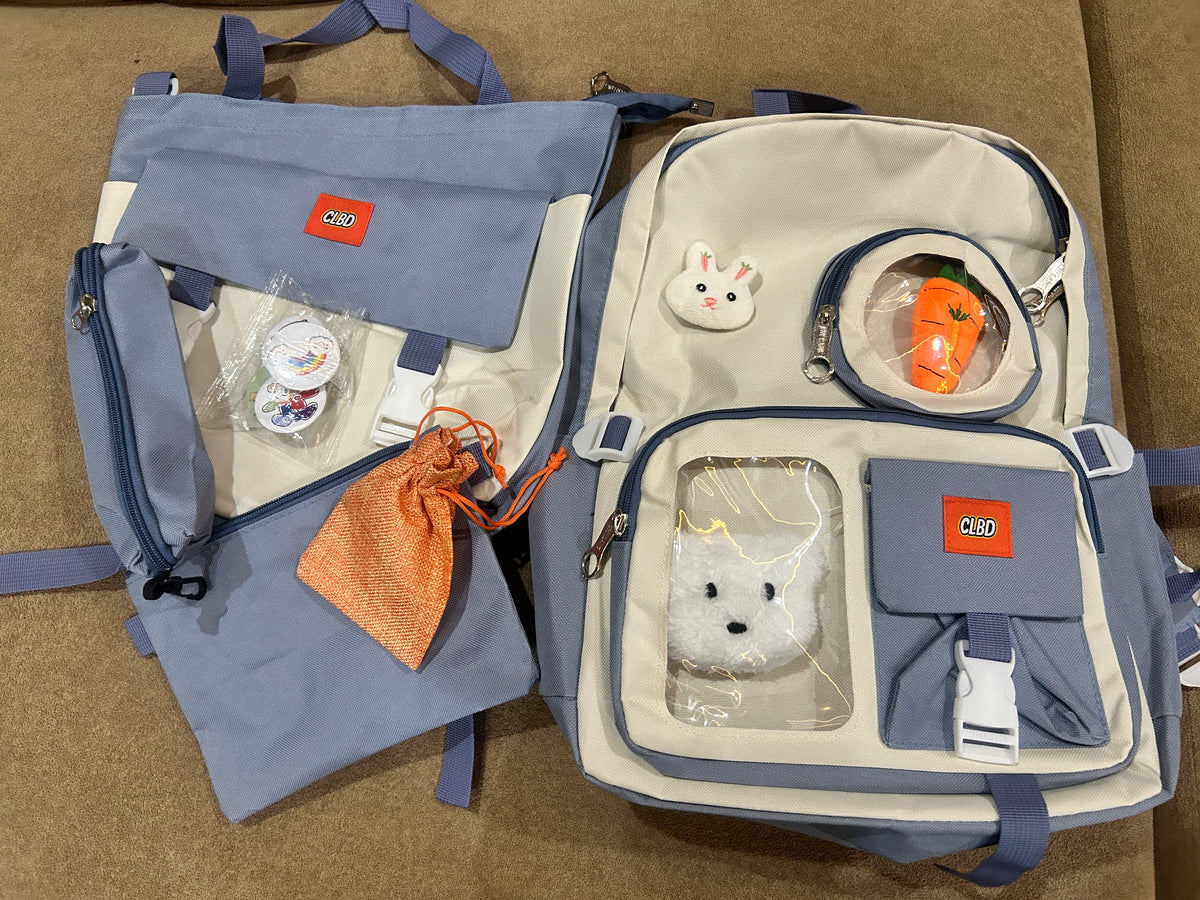 5 Set Backpack For Teenager Girl Waterproof High Capacity School Bags Female Student Cute BookBags