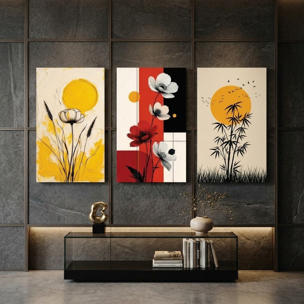 Set of 3 Premium Wall Art Photo Tiles