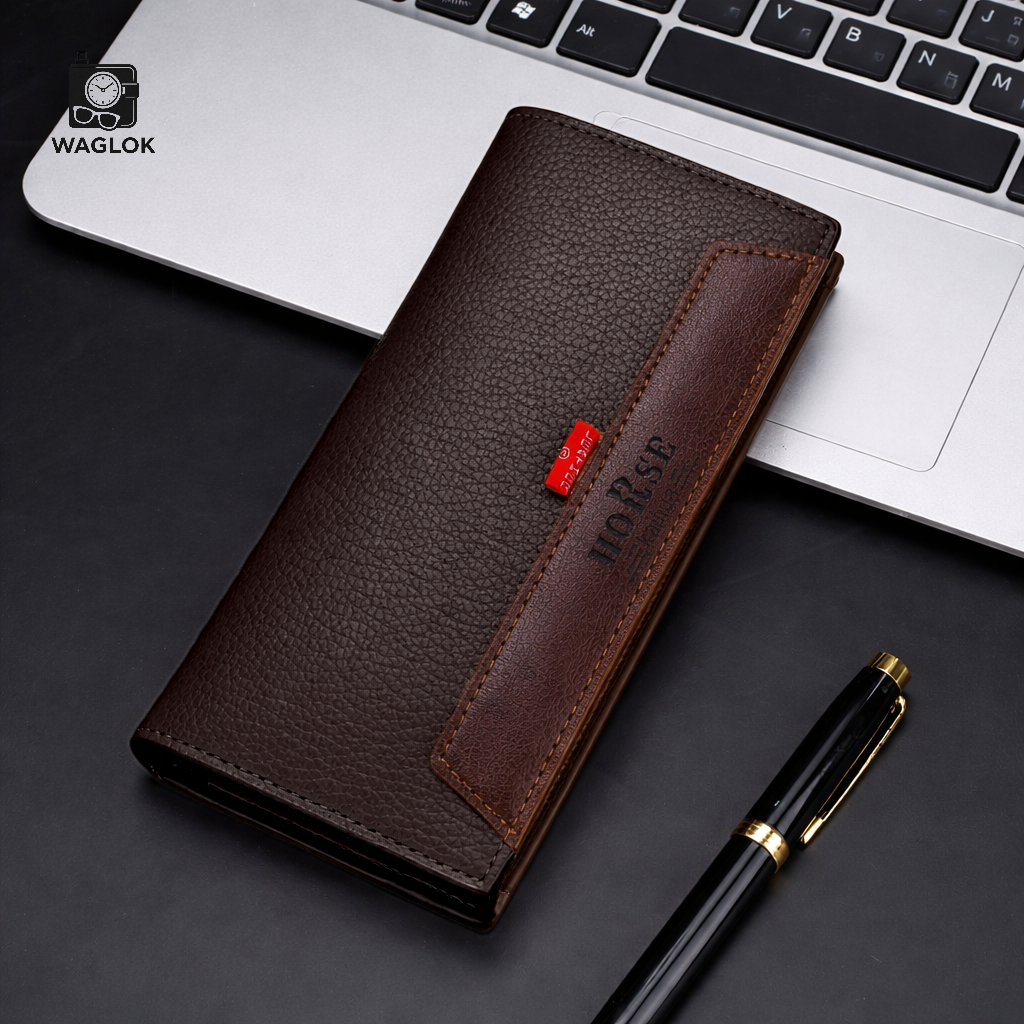 LB-516 – Premium Long Trifold Wallet | Modern Unisex Card Holder - Black