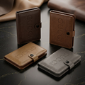WAGLOK Slim Tuck Lock Wallet with ID Window & Cash Pocket - Brown