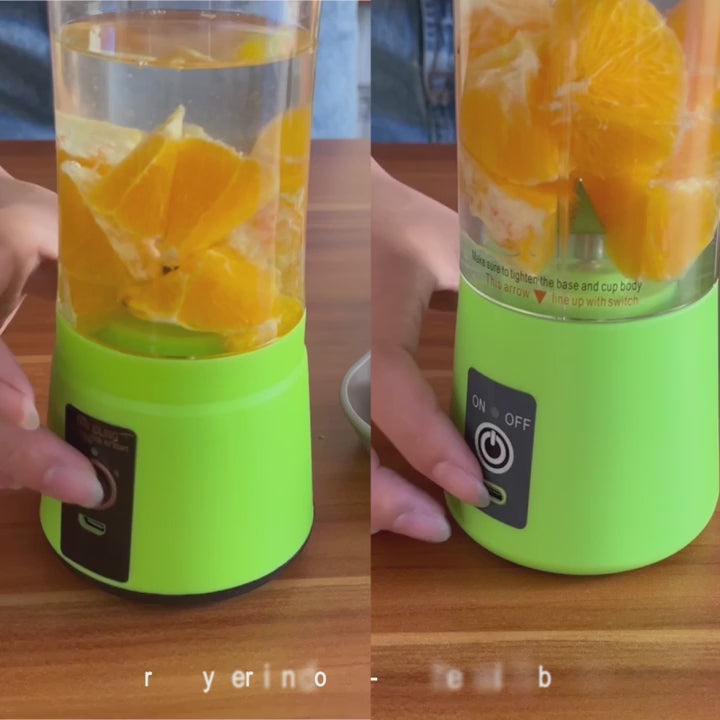 6 Blade Mini Portable USB Juicer Blender Compact Cordless Fruit Mixing Cup And Smoothies Maker - 380ML Capacity (Random Color)